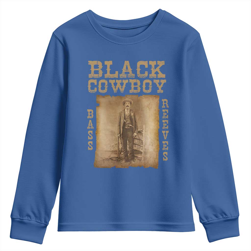 Bass Reeves Youth Sweatshirt Black Cowboy Western Legend Vintage