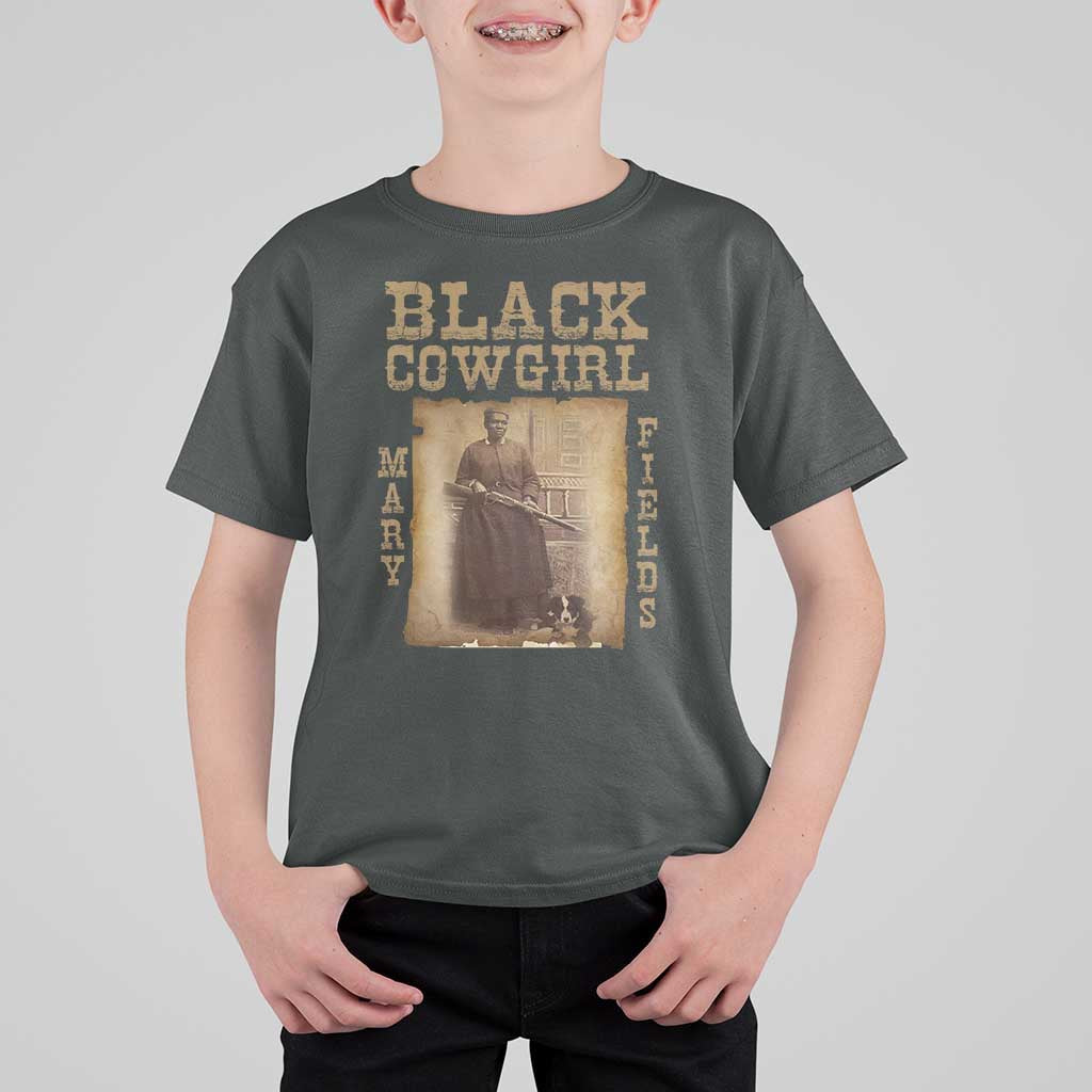 Mary Fields T Shirt For Kid Black Cowgirl Pioneer Western Legend Vintage