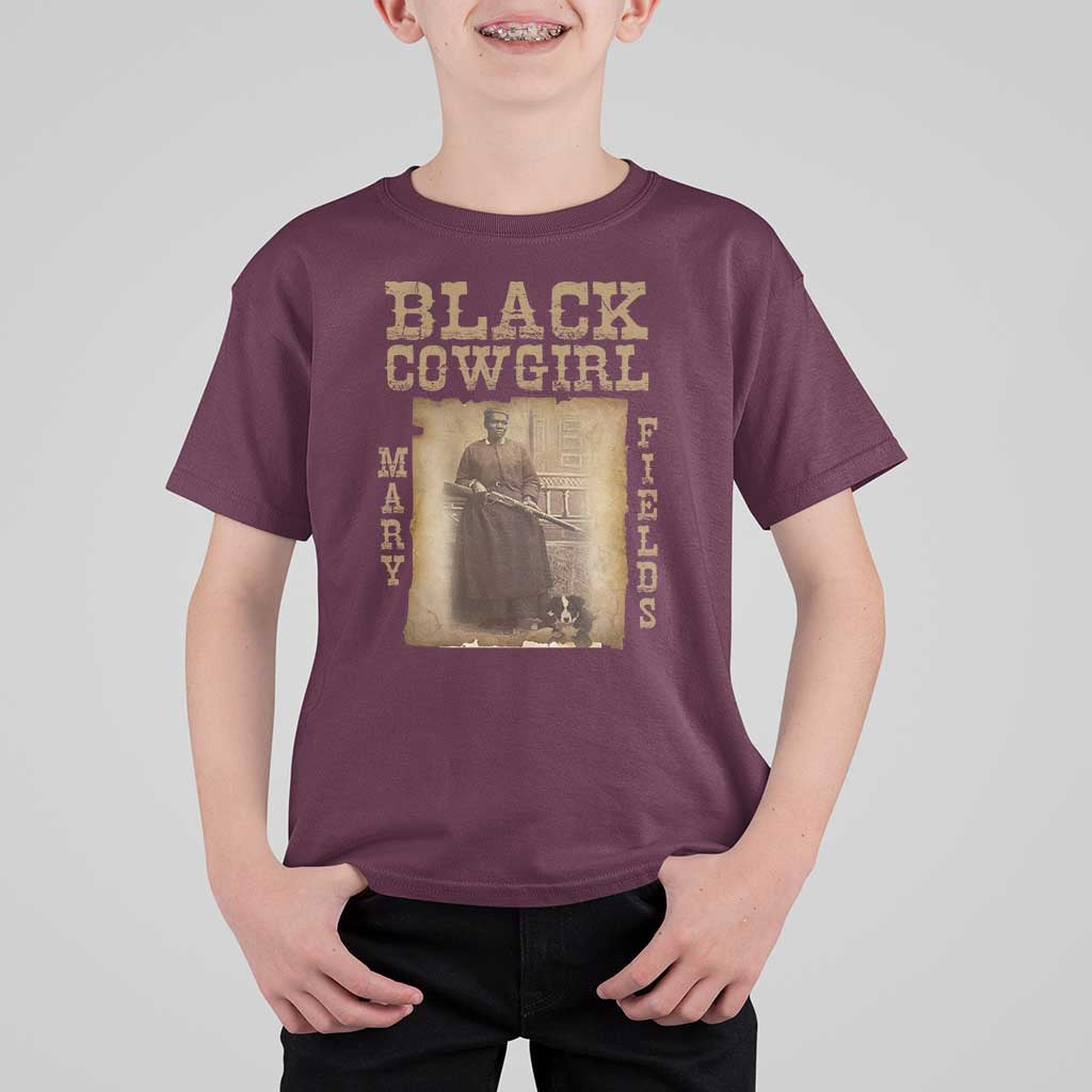 Mary Fields T Shirt For Kid Black Cowgirl Pioneer Western Legend Vintage