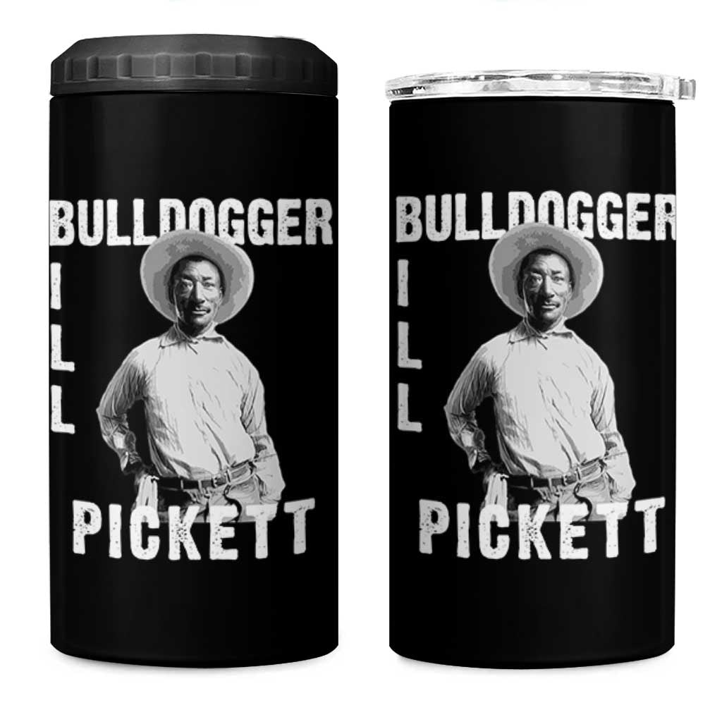 Bill Pickett 4 in 1 Can Cooler Tumbler Bulldogger Black Cowboy Western Legend Vintage