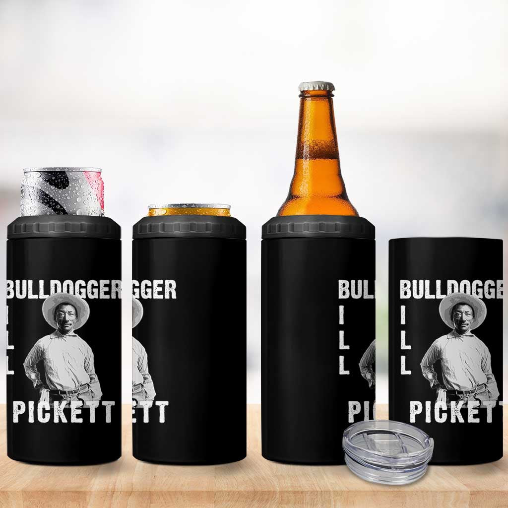 Bill Pickett 4 in 1 Can Cooler Tumbler Bulldogger Black Cowboy Western Legend Vintage