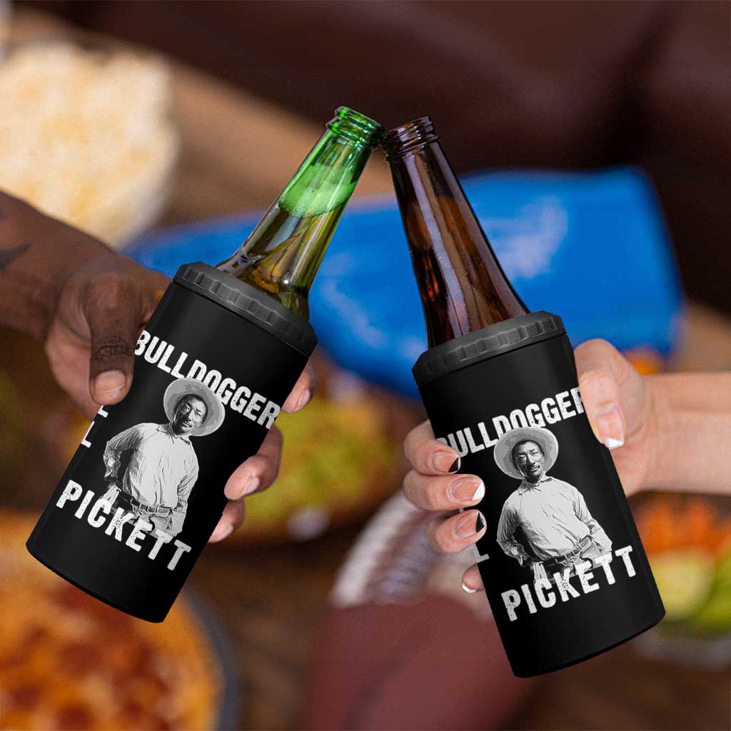 Bill Pickett 4 in 1 Can Cooler Tumbler Bulldogger Black Cowboy Western Legend Vintage