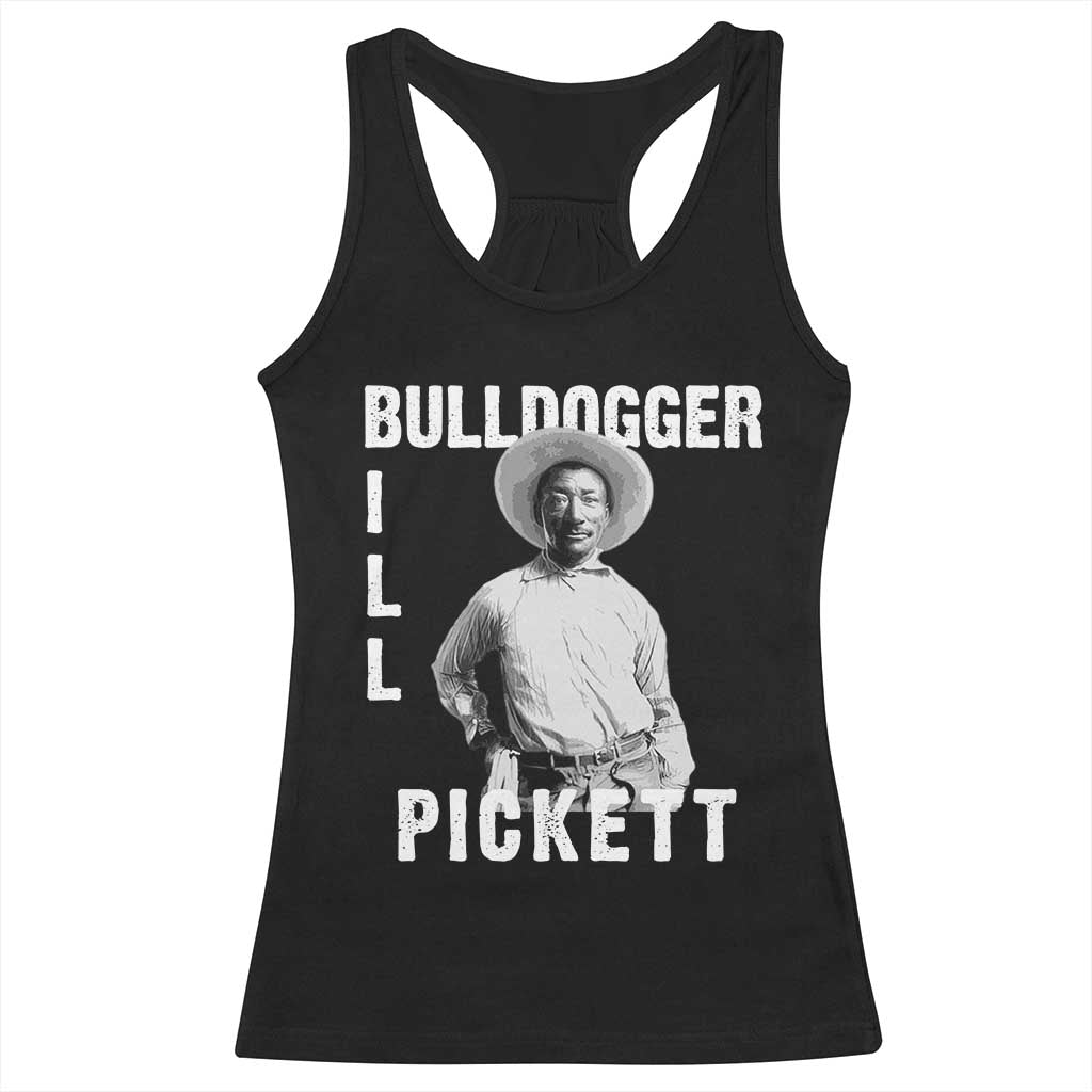 Bill Pickett Racerback Tank Top Bulldogger Black Cowboy Western Legend Vintage