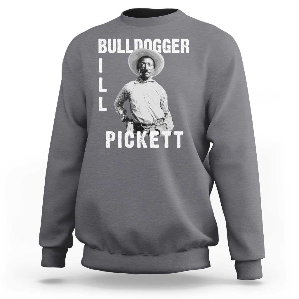 Bill Pickett Sweatshirt Bulldogger Black Cowboy Western Legend Vintage