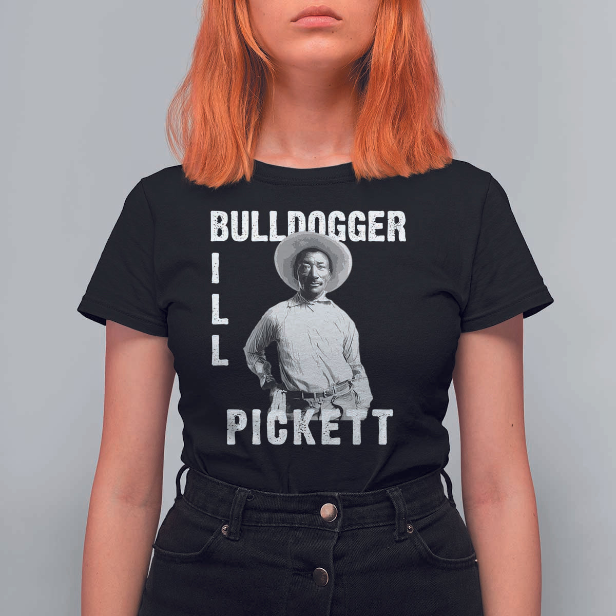 Bill Pickett T Shirt For Women Bulldogger Black Cowboy Western Legend Vintage