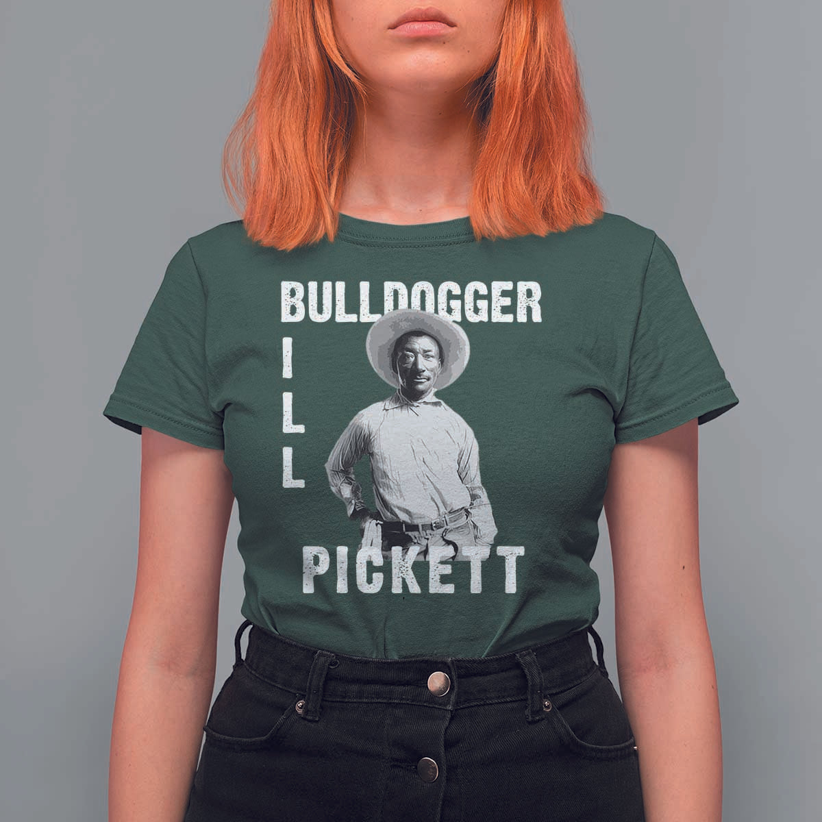 Bill Pickett T Shirt For Women Bulldogger Black Cowboy Western Legend Vintage