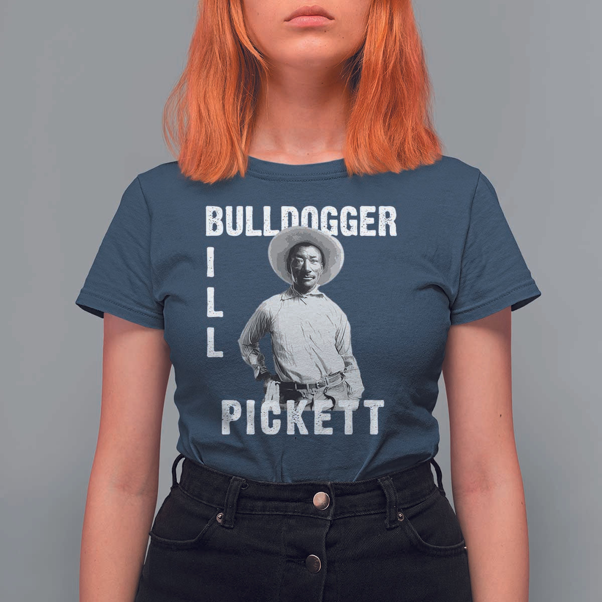 Bill Pickett T Shirt For Women Bulldogger Black Cowboy Western Legend Vintage