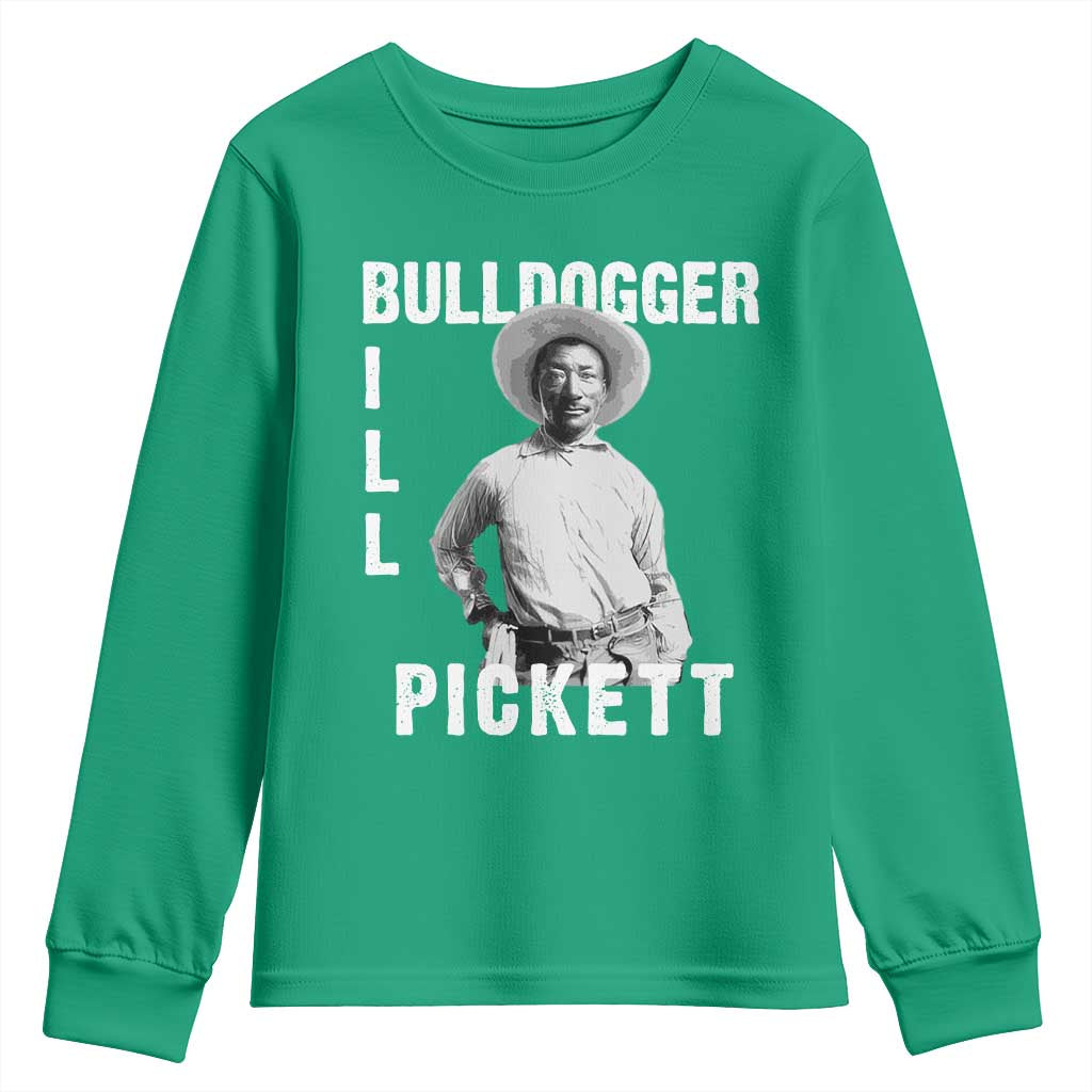 Bill Pickett Youth Sweatshirt Bulldogger Black Cowboy Western Legend Vintage