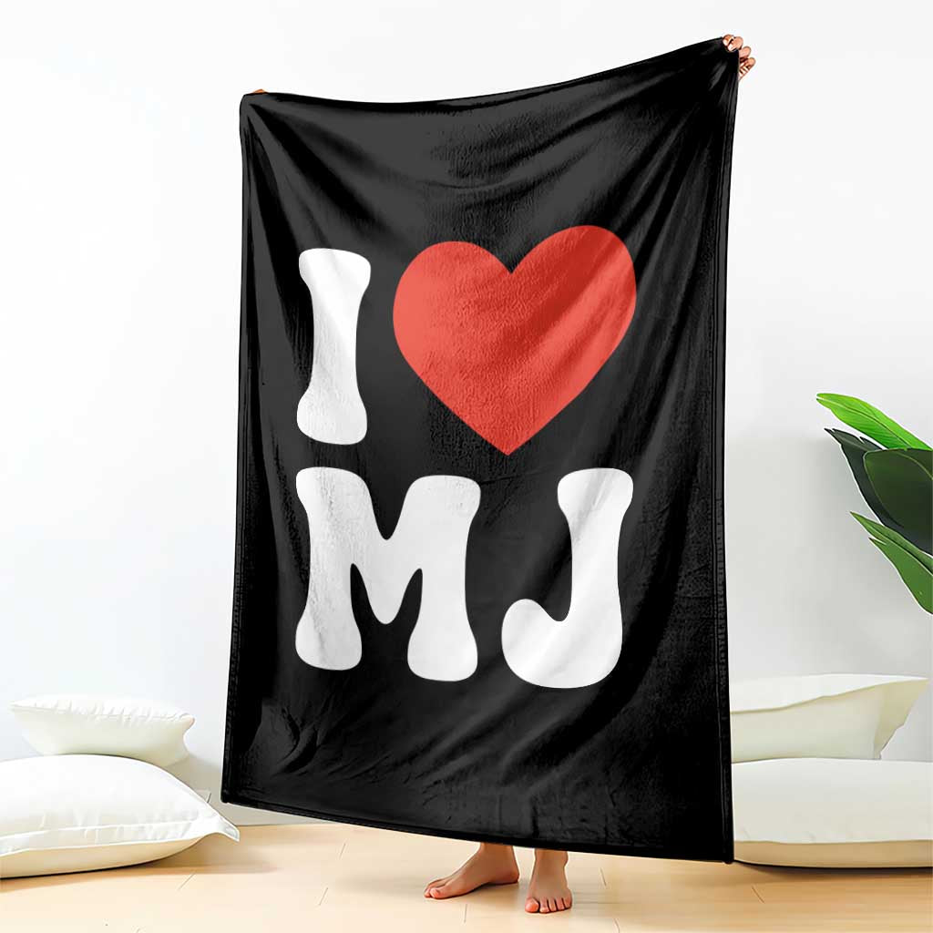 I Heart MJ Classic Graphic Tribute Throw Blanket Love Pop Legend Iconic Culture Music Fan Favor