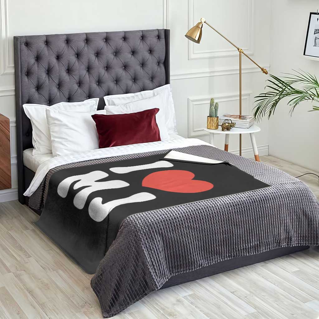 I Heart MJ Classic Graphic Tribute Throw Blanket Love Pop Legend Iconic Culture Music Fan Favor