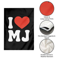 I Heart MJ Classic Graphic Tribute Garden Flag Love Pop Legend Iconic Culture Music Fan Favor