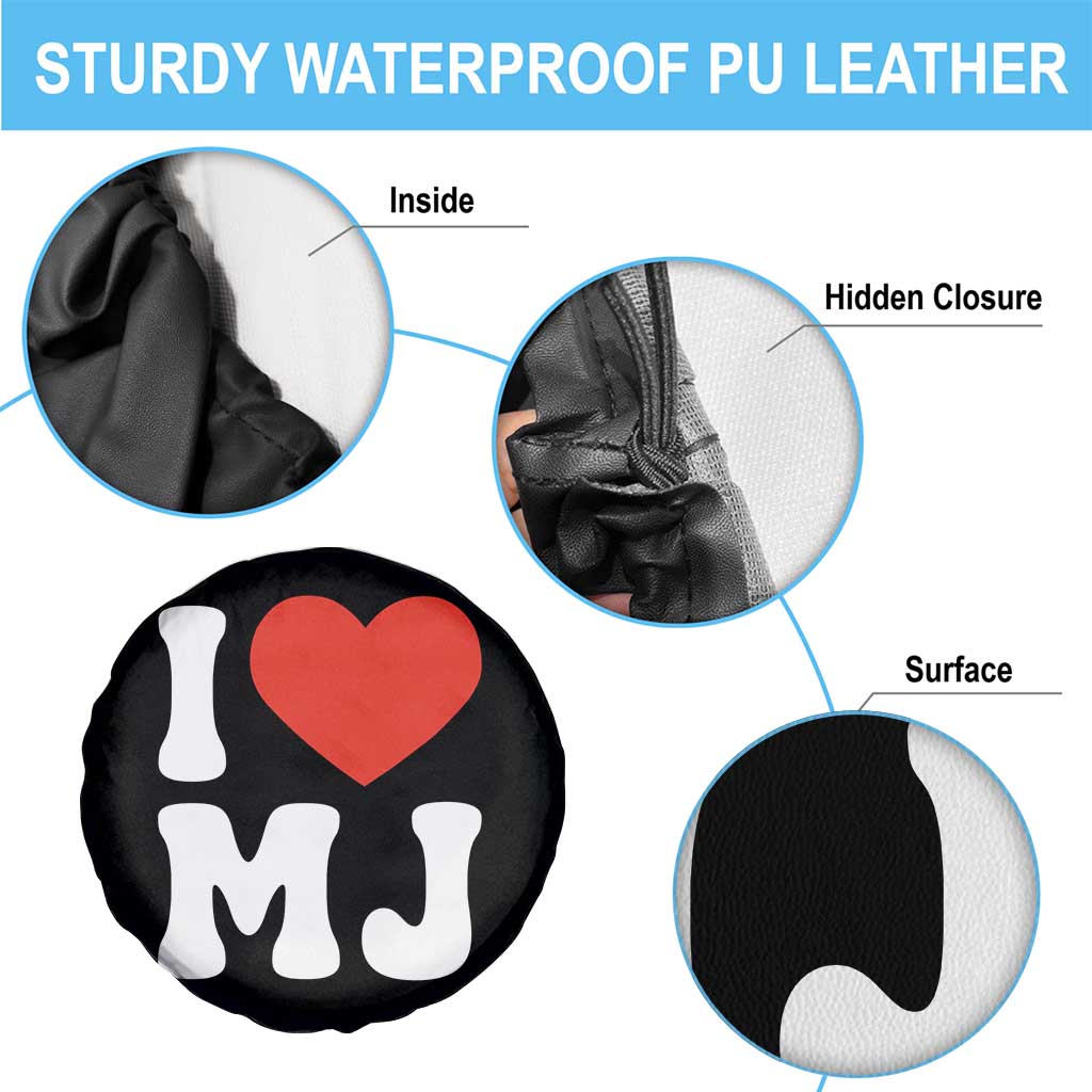 I Heart MJ Classic Graphic Tribute Spare Tire Cover Love Pop Legend Iconic Culture Music Fan Favor