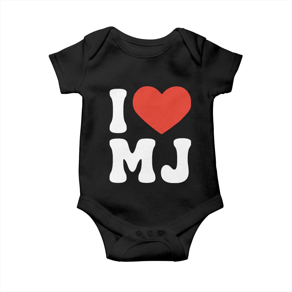 I Heart MJ Classic Graphic Tribute Baby Onesie Love Pop Legend Iconic Culture Music Fan Favor