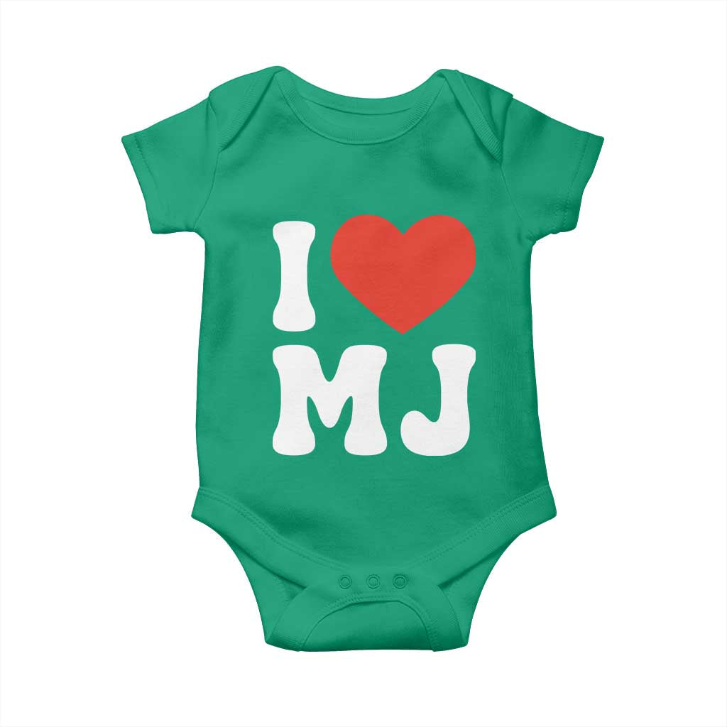 I Heart MJ Classic Graphic Tribute Baby Onesie Love Pop Legend Iconic Culture Music Fan Favor