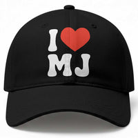 I Heart MJ Classic Graphic Tribute Baseball Cap Love Pop Legend Iconic Culture Music Fan Favor