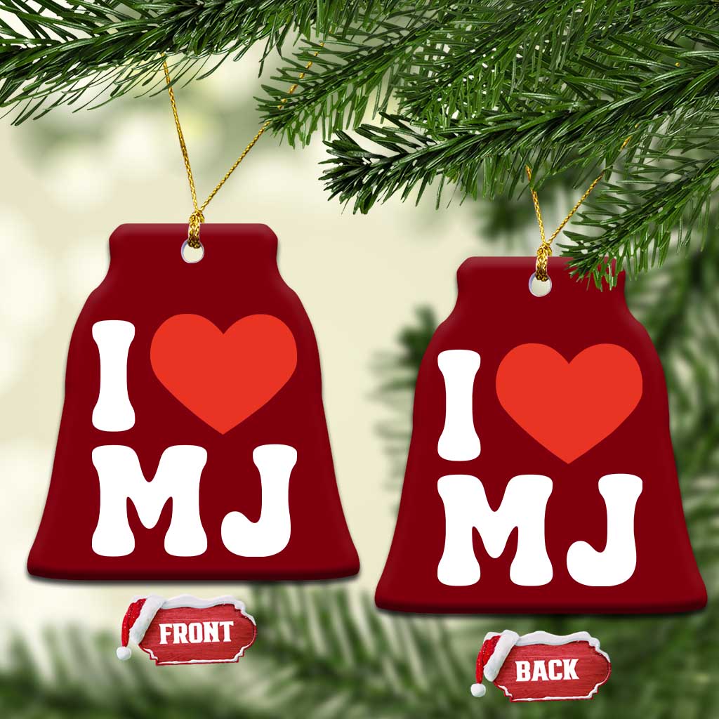 I Heart MJ Classic Graphic Tribute Ceramic Ornament Love Pop Legend Iconic Culture Music Fan Favor