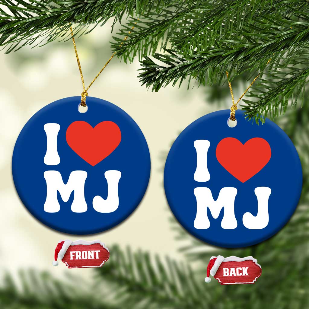 I Heart MJ Classic Graphic Tribute Ceramic Ornament Love Pop Legend Iconic Culture Music Fan Favor