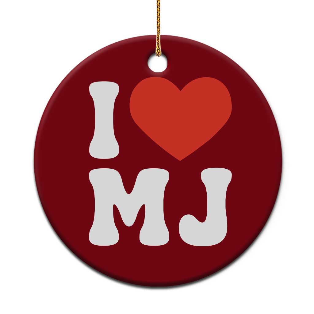 I Heart MJ Classic Graphic Tribute Ceramic Ornament Love Pop Legend Iconic Culture Music Fan Favor