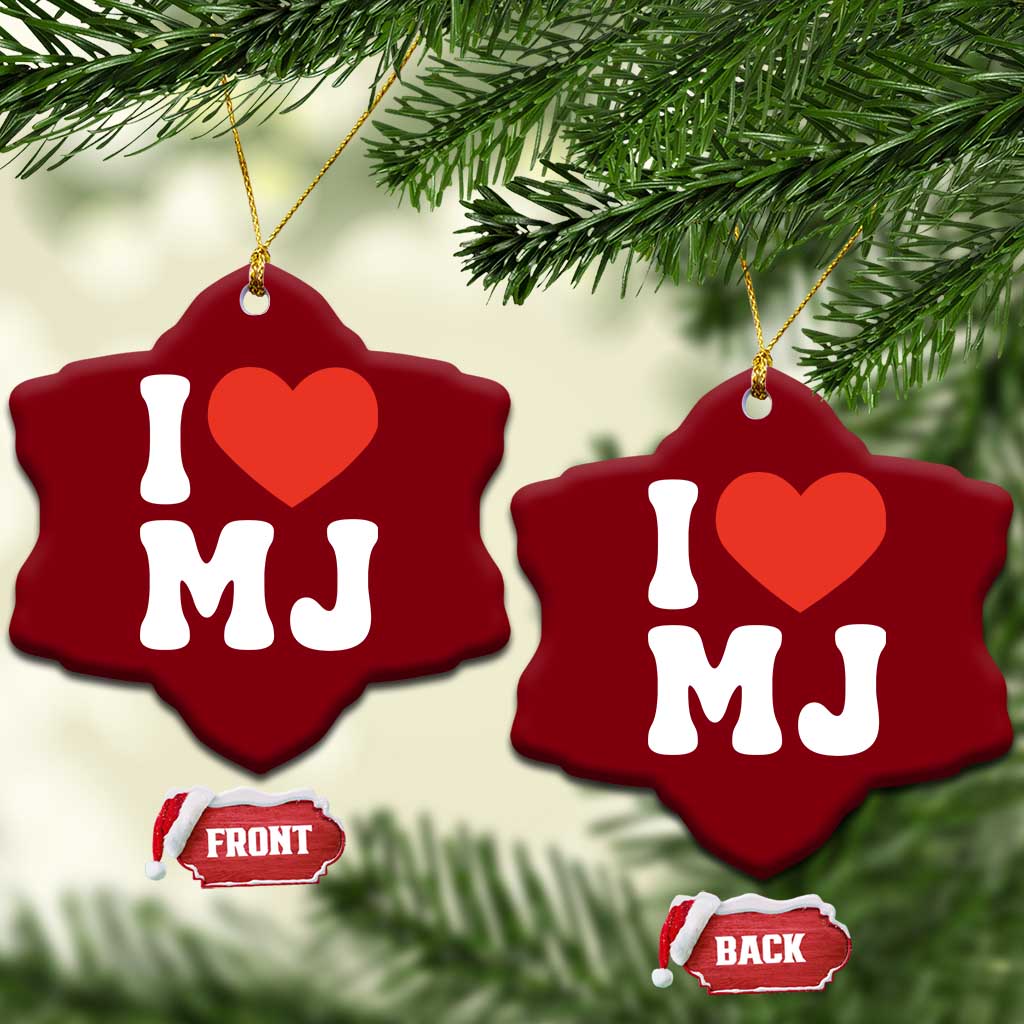 I Heart MJ Classic Graphic Tribute Ceramic Ornament Love Pop Legend Iconic Culture Music Fan Favor