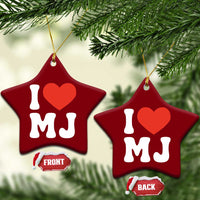 I Heart MJ Classic Graphic Tribute Ceramic Ornament Love Pop Legend Iconic Culture Music Fan Favor