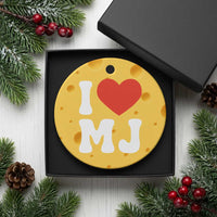 I Heart MJ Classic Graphic Tribute Ceramic Ornament Love Pop Legend Iconic Culture Music Fan Favor