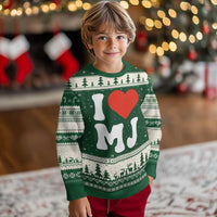 I Heart MJ Classic Graphic Tribute Ugly Christmas Sweater Love Pop Legend Iconic Culture Music Fan Favor