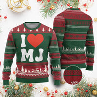I Heart MJ Classic Graphic Tribute Ugly Christmas Sweater Love Pop Legend Iconic Culture Music Fan Favor