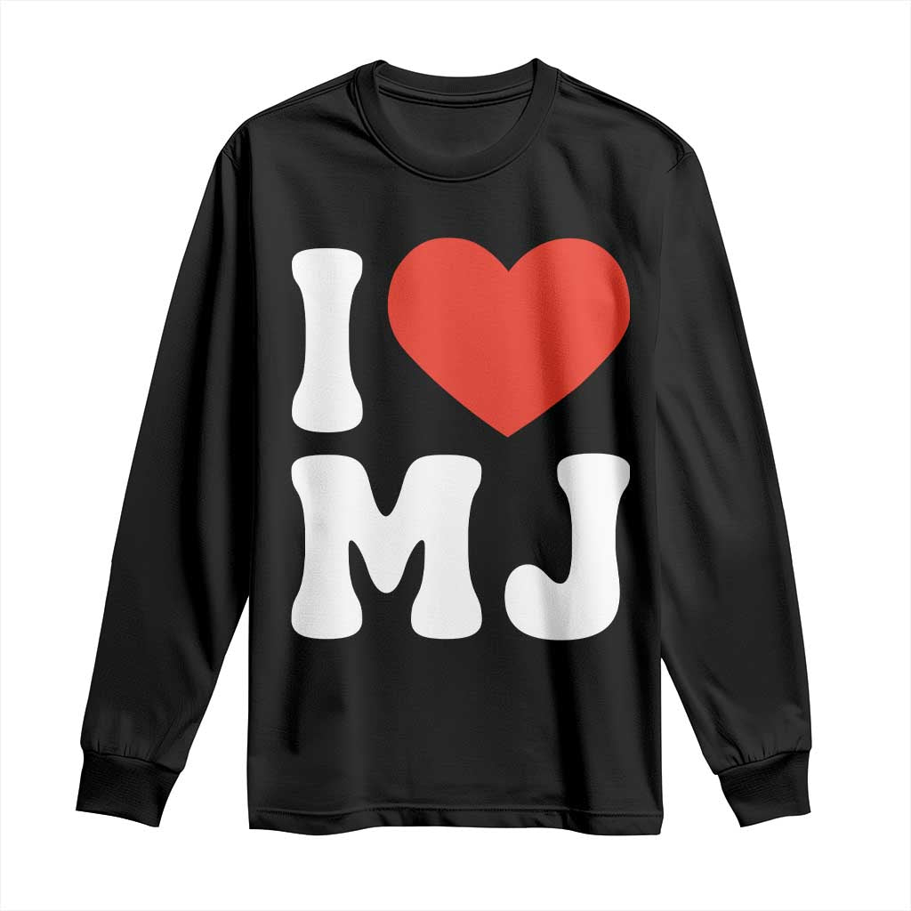 I Heart MJ Classic Graphic Tribute Long Sleeve Shirt Love Pop Legend Iconic Culture Music Fan Favor
