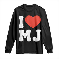 I Heart MJ Classic Graphic Tribute Long Sleeve Shirt Love Pop Legend Iconic Culture Music Fan Favor