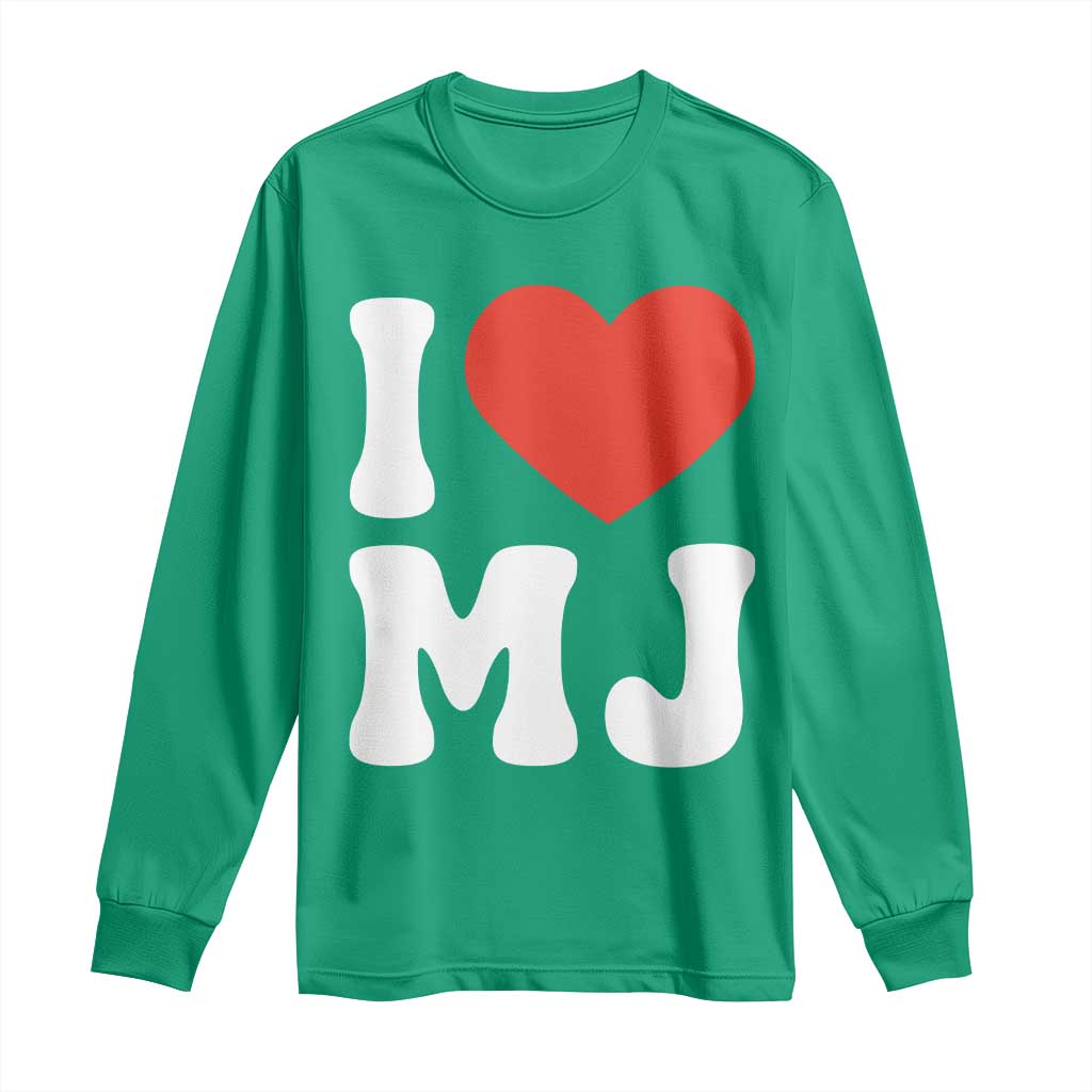 I Heart MJ Classic Graphic Tribute Long Sleeve Shirt Love Pop Legend Iconic Culture Music Fan Favor