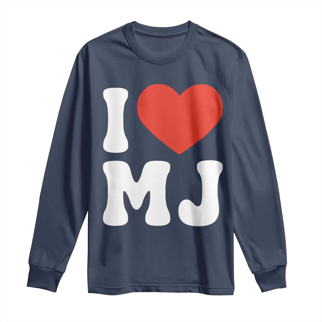 I Heart MJ Classic Graphic Tribute Long Sleeve Shirt Love Pop Legend Iconic Culture Music Fan Favor