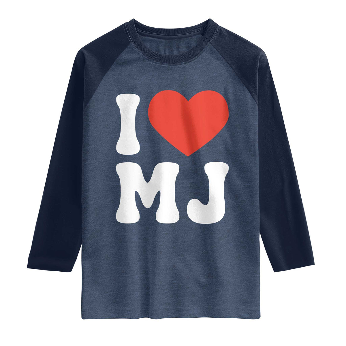 I Heart MJ Classic Graphic Tribute Raglan Shirt Love Pop Legend Iconic Culture Music Fan Favor