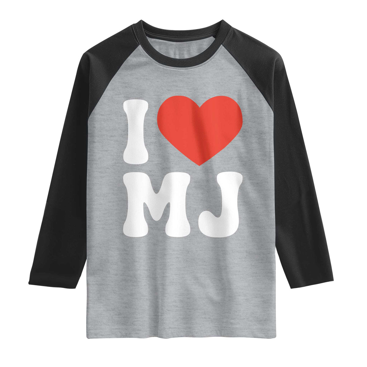 I Heart MJ Classic Graphic Tribute Raglan Shirt Love Pop Legend Iconic Culture Music Fan Favor