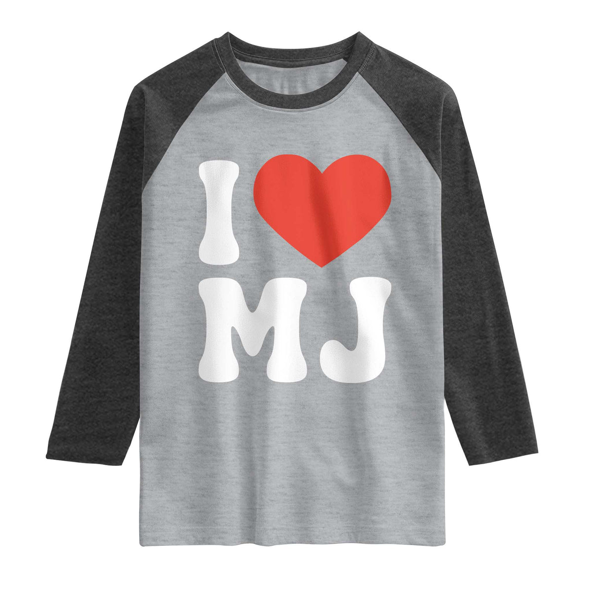 I Heart MJ Classic Graphic Tribute Raglan Shirt Love Pop Legend Iconic Culture Music Fan Favor