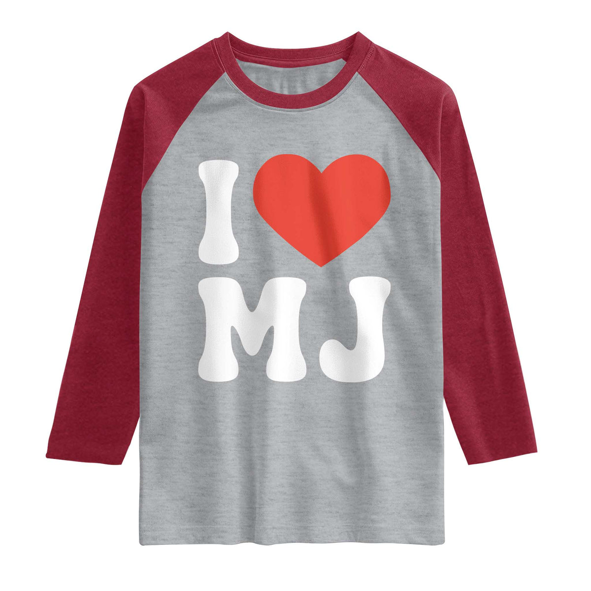 I Heart MJ Classic Graphic Tribute Raglan Shirt Love Pop Legend Iconic Culture Music Fan Favor