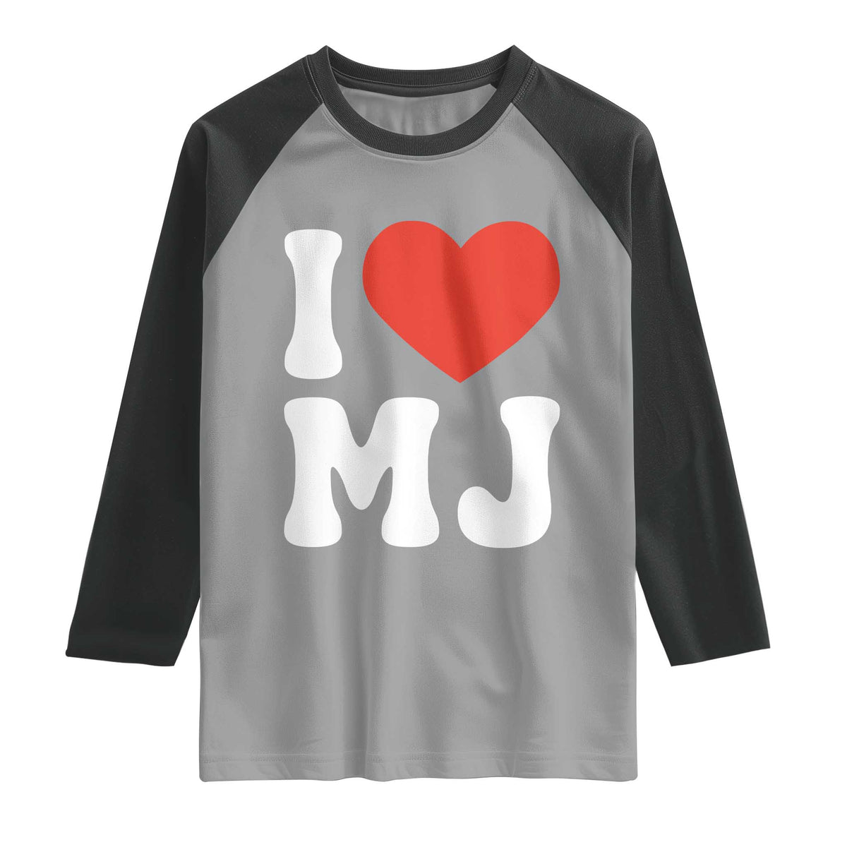 I Heart MJ Classic Graphic Tribute Raglan Shirt Love Pop Legend Iconic Culture Music Fan Favor