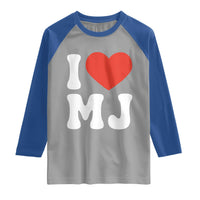 I Heart MJ Classic Graphic Tribute Raglan Shirt Love Pop Legend Iconic Culture Music Fan Favor