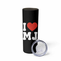 I Heart MJ Classic Graphic Tribute Skinny Tumbler Love Pop Legend Iconic Culture Music Fan Favor