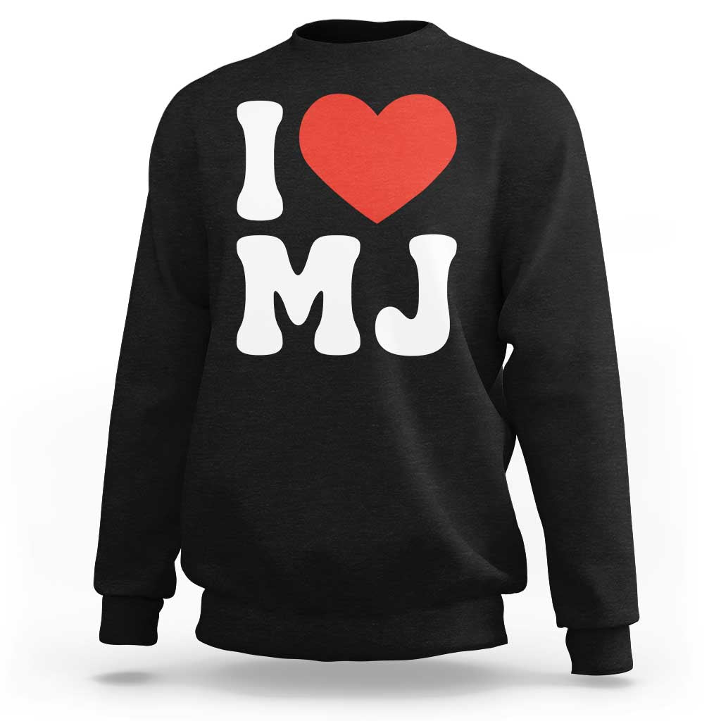 I Heart MJ Classic Graphic Tribute Sweatshirt Love Pop Legend Iconic Culture Music Fan Favor