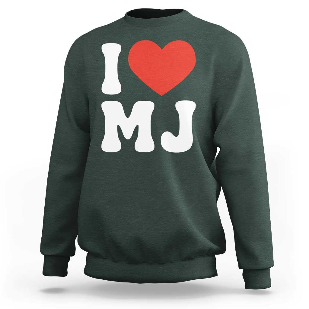 I Heart MJ Classic Graphic Tribute Sweatshirt Love Pop Legend Iconic Culture Music Fan Favor