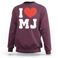 I Heart MJ Classic Graphic Tribute Sweatshirt Love Pop Legend Iconic Culture Music Fan Favor