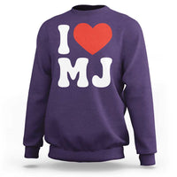 I Heart MJ Classic Graphic Tribute Sweatshirt Love Pop Legend Iconic Culture Music Fan Favor
