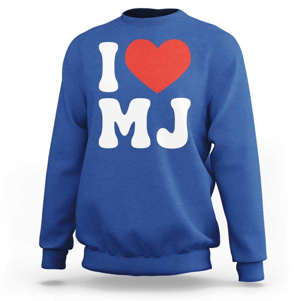 I Heart MJ Classic Graphic Tribute Sweatshirt Love Pop Legend Iconic Culture Music Fan Favor