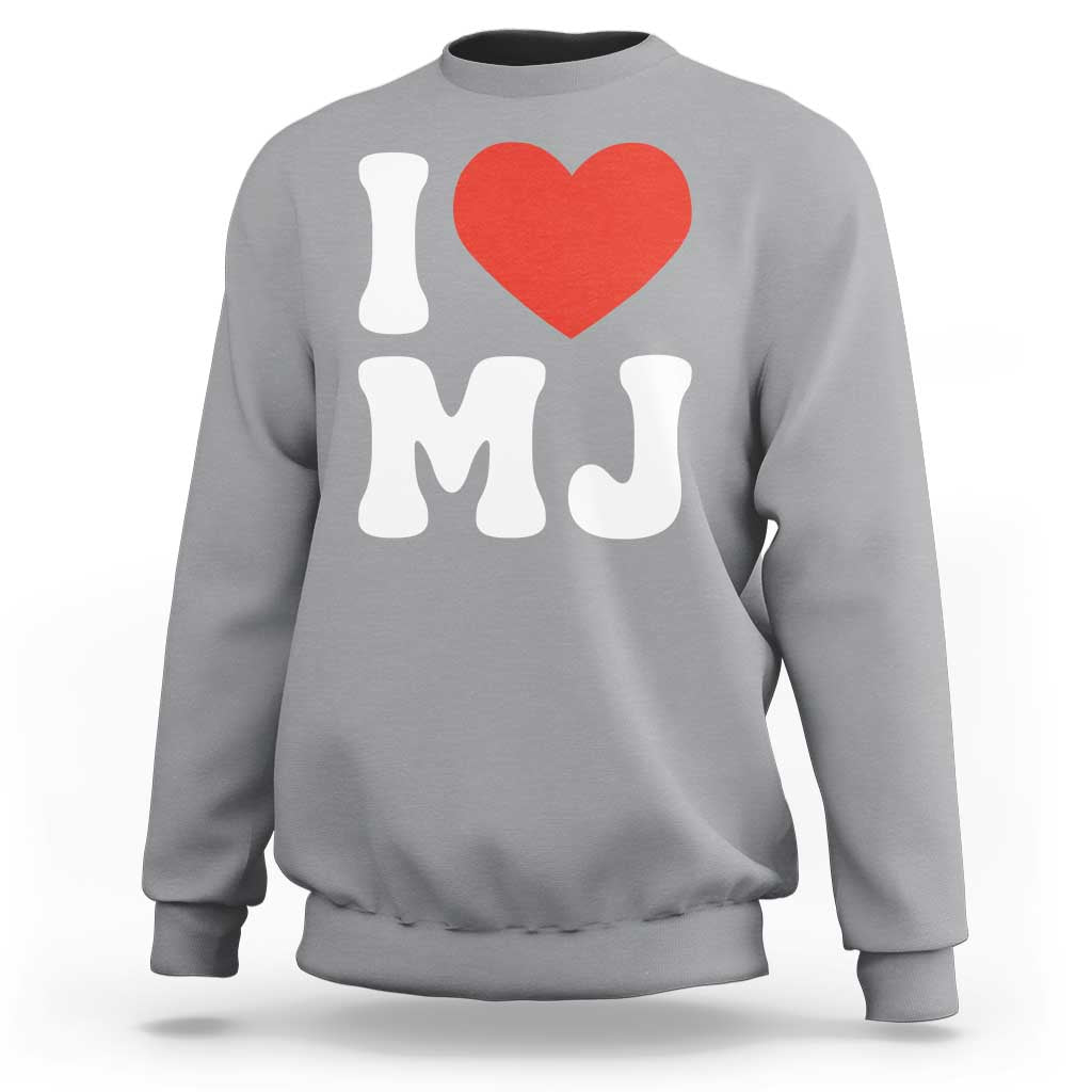 I Heart MJ Classic Graphic Tribute Sweatshirt Love Pop Legend Iconic Culture Music Fan Favor