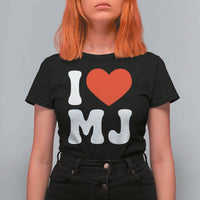 I Heart MJ Classic Graphic Tribute T Shirt For Women Love Pop Legend Iconic Culture Music Fan Favor