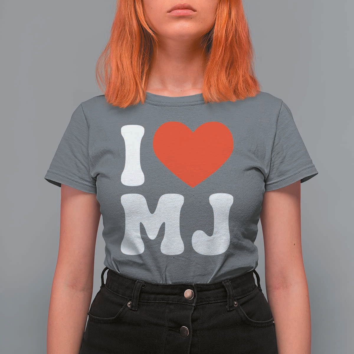 I Heart MJ Classic Graphic Tribute T Shirt For Women Love Pop Legend Iconic Culture Music Fan Favor