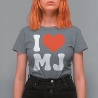 I Heart MJ Classic Graphic Tribute T Shirt For Women Love Pop Legend Iconic Culture Music Fan Favor