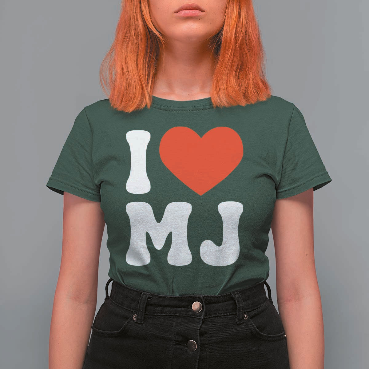I Heart MJ Classic Graphic Tribute T Shirt For Women Love Pop Legend Iconic Culture Music Fan Favor