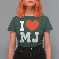I Heart MJ Classic Graphic Tribute T Shirt For Women Love Pop Legend Iconic Culture Music Fan Favor