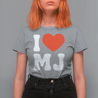 I Heart MJ Classic Graphic Tribute T Shirt For Women Love Pop Legend Iconic Culture Music Fan Favor